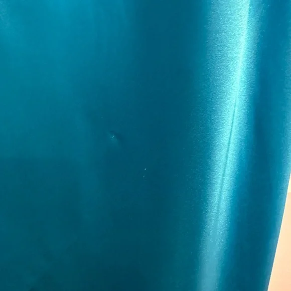 Sleek Blue Satin Slip Dress - Picture 7 of 7